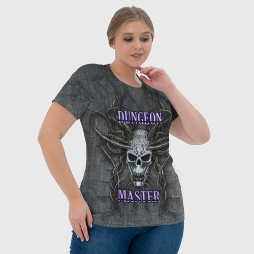 Женская футболка 3D DM Dungeon Master skull, цвет 3D печать - фото 6