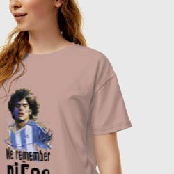Женская футболка хлопок Oversize Диего Марадона Аргентина - фото 2