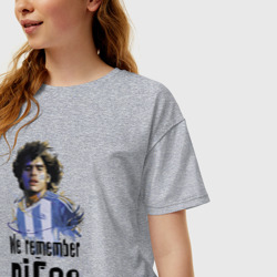 Женская футболка хлопок Oversize Диего Марадона Аргентина - фото 2