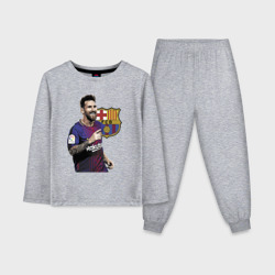 Детская пижама с лонгсливом хлопок Lionel Messi Barcelona Argentina