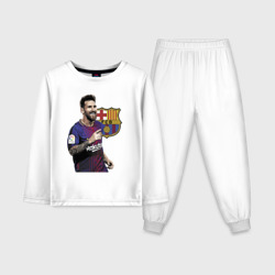 Детская пижама с лонгсливом хлопок Lionel Messi Barcelona Argentina