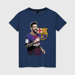 Женская футболка хлопок Lionel Messi Barcelona Argentina