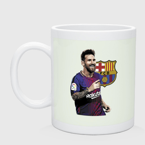 Кружка керамическая с принтом Lionel Messi / Barcelona / Argentina, вид спереди #2
