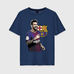 Женская футболка хлопок Oversize Lionel Messi Barcelona Argentina