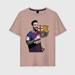Женская футболка хлопок Oversize Lionel Messi Barcelona Argentina