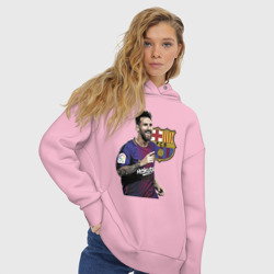 Женское худи Oversize хлопок Lionel Messi Barcelona Argentina - фото 2