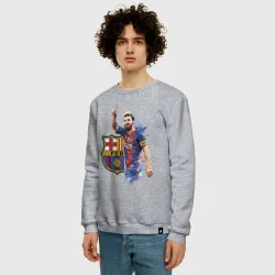 Мужской свитшот хлопок Lionel Messi Barcelona Argentina! - фото 4