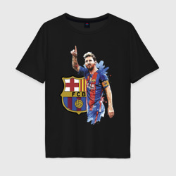 Мужская футболка хлопок Oversize Lionel Messi Barcelona Argentina!