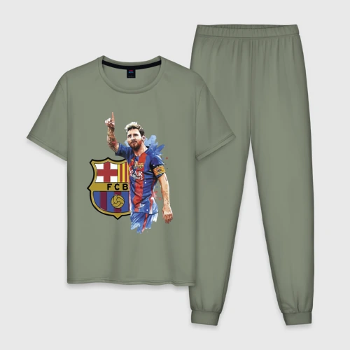 Мужская пижама хлопок Lionel Messi Barcelona Argentina!