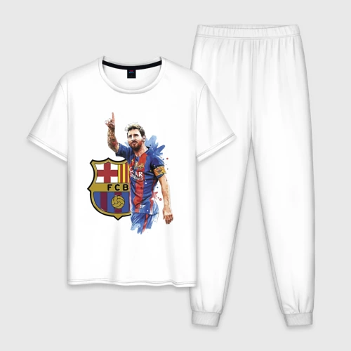 Мужская пижама хлопок Lionel Messi Barcelona Argentina!