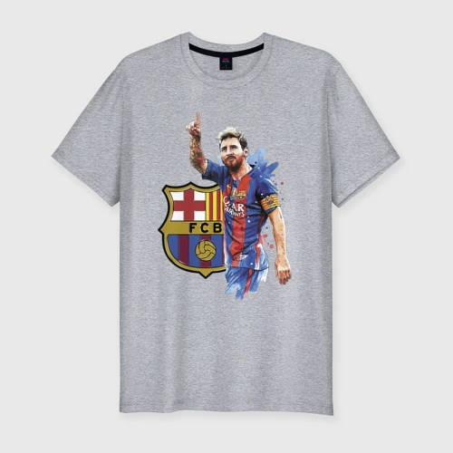 Мужская футболка хлопок Slim Lionel Messi Barcelona Argentina!