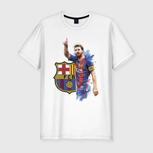 Мужская футболка хлопок Slim Lionel Messi Barcelona Argentina!
