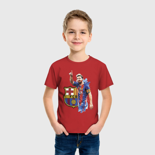 Детская футболка хлопок Lionel Messi Barcelona Argentina!, цвет красный - фото 3