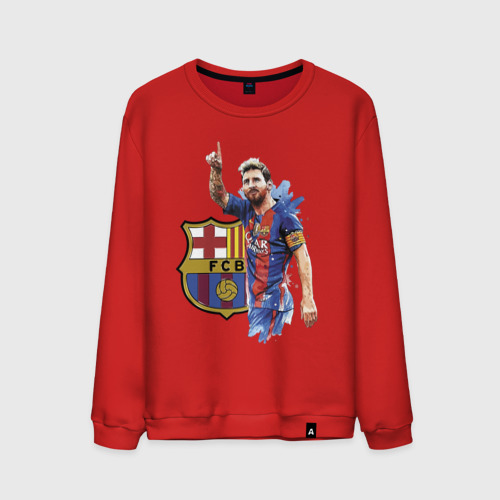 Мужской свитшот хлопок Lionel Messi Barcelona Argentina!, цвет красный