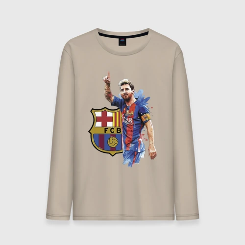 Мужской лонгслив хлопок Lionel Messi Barcelona Argentina!