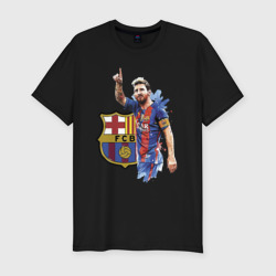 Мужская футболка хлопок Slim Lionel Messi Barcelona Argentina!