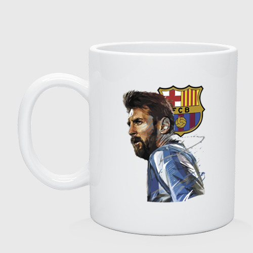 Кружка керамическая Lionel Messi Barcelona Argentina Striker, цвет белый