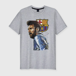 Мужская футболка хлопок Slim Lionel Messi Barcelona Argentina Striker