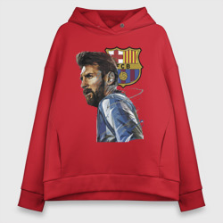 Женское худи Oversize хлопок Lionel Messi Barcelona Argentina Striker