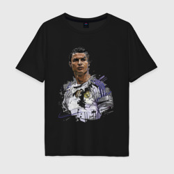 Мужская футболка хлопок Oversize Cristiano Ronaldo Manchester United Portugal