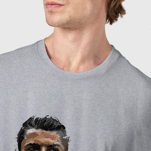 Мужская футболка хлопок Cristiano Ronaldo Manchester United Portugal, цвет меланж - фото 6