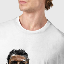 Футболка с принтом Cristiano Ronaldo Manchester United Portugal для мужчины, вид на модели спереди №4. Цвет основы: белый