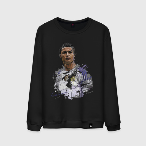 Мужской свитшот хлопок с принтом Cristiano Ronaldo / Manchester United / Portugal, вид спереди #2
