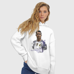 Женское худи Oversize хлопок Cristiano Ronaldo Manchester United Portugal - фото 2
