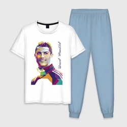 Мужская пижама с белой футболкой хлопок Bravo! Ronaldo!