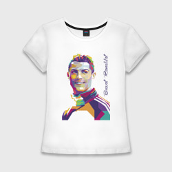 Женская футболка хлопок Slim Bravo! Ronaldo!