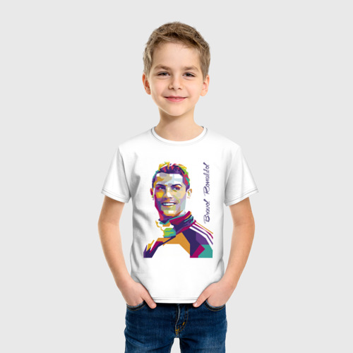 Детская футболка хлопок с принтом Bravo! Ronaldo!, фото на моделе #1