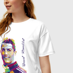 Женская футболка хлопок Oversize Bravo! Ronaldo! - фото 2