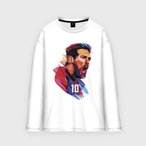Мужской лонгслив oversize хлопок Lionel Messi Barcelona Argentina Football