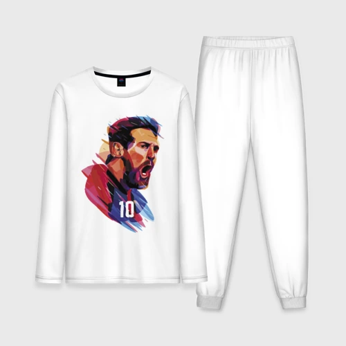 Мужская пижама с лонгсливом хлопок Lionel Messi Barcelona Argentina Football