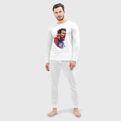Мужская пижама с лонгсливом хлопок Lionel Messi Barcelona Argentina Football - фото 2