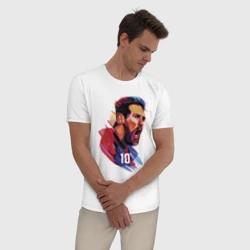 Мужская пижама с белой футболкой хлопок Lionel Messi Barcelona Argentina Football - фото 2