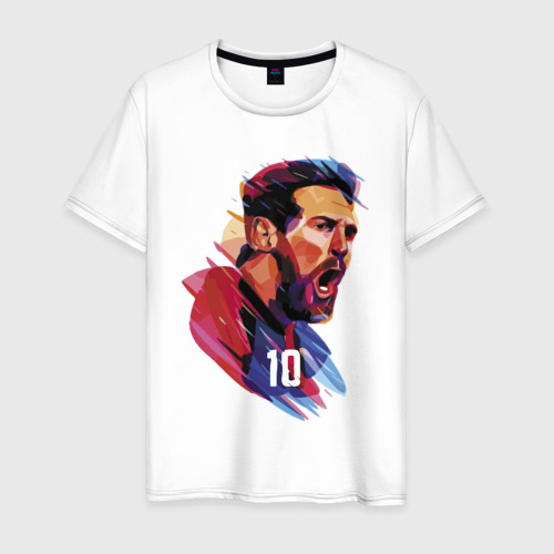 Мужская футболка хлопок Lionel Messi Barcelona Argentina Football, цвет белый