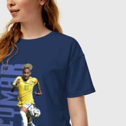 Женская футболка хлопок Oversize Neymar - striker - фото 2