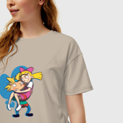 Женская футболка хлопок Oversize Helga and Arnold - фото 2