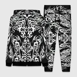 Женский костюм 3D Тату черно белое узор