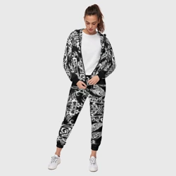 Женский костюм 3D Тату черно белое узор - фото 2