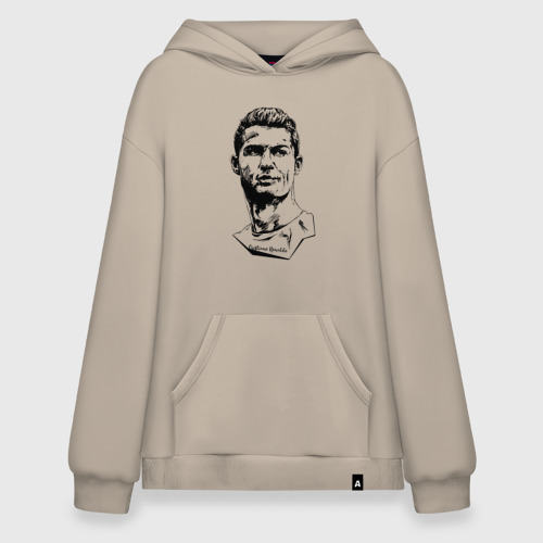 Худи SuperOversize хлопок Ronaldo Manchester United Portugal, цвет миндальный