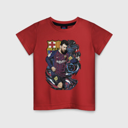 Детская футболка хлопок Messi Barcelona Argentina Striker