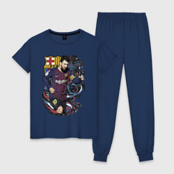 Женская пижама хлопок Messi Barcelona Argentina Striker