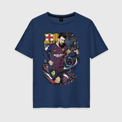 Женская футболка хлопок Oversize Messi Barcelona Argentina Striker