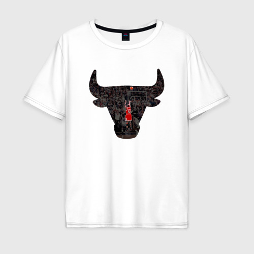 Мужская футболка из хлопка оверсайз с принтом Bulls - Jordan, вид спереди №1
