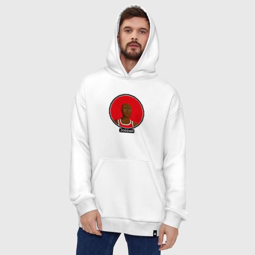 Худи SuperOversize хлопок Retro pixel Jordan, цвет белый - фото 5