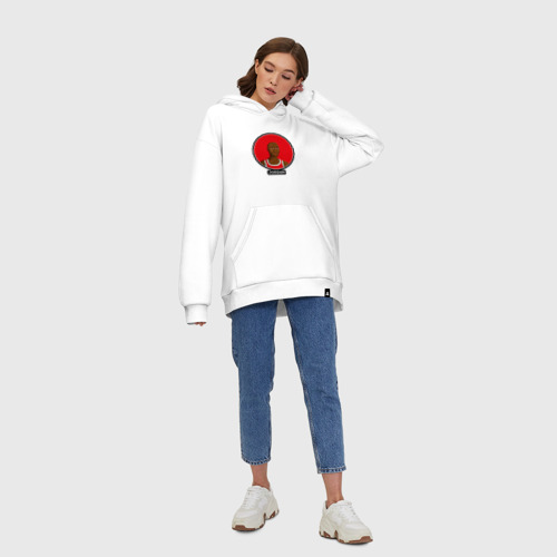 Худи SuperOversize хлопок Retro pixel Jordan, цвет белый - фото 8