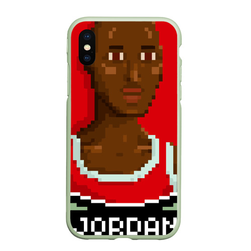 Чехол для iPhone XS Max матовый Retro pixel Jordan, цвет салатовый