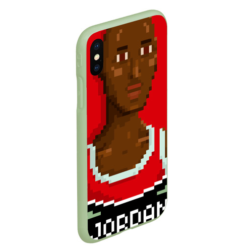 Чехол для iPhone XS Max матовый Retro pixel Jordan, цвет салатовый - фото 3